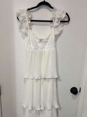 White Ruffled Tiered Maxi Dress